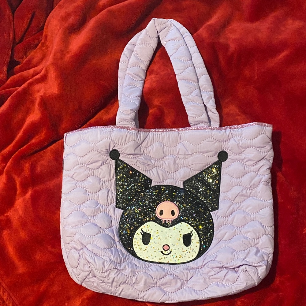 Kuromi Quilted Tote Bag - Pink